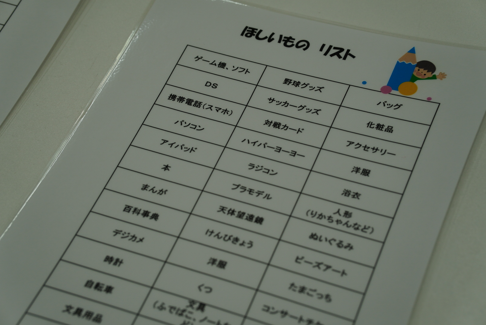 ほしいものリスト